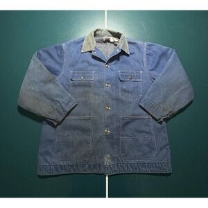 Vintage Big Mac Denim‎ Jacket Chore Coat Blanket Lined Workwear Men's 48 USA 70s